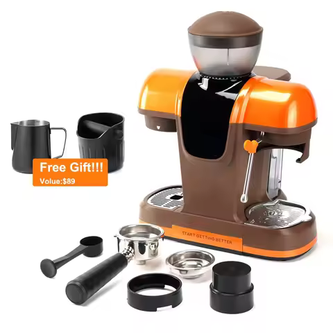 RECAFIMIL 3-in-1 Semi Automatic Espresso Coffee Machine 58mm Portafilter Super Slim Coffee Maker wit