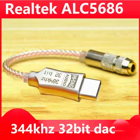 ALC5686 USB Type C to 3.5mm DAC earphone Amplifie Headphone Amp Digital Decoder AUX audio Cable hifi