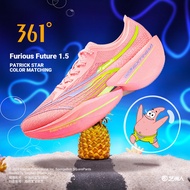 361 Degrees SpongeBob SquarePants Furious Future 1.5หน้าโกรธรองเท้าวิ่งมาราธอนแผ่นรองคาร์บอนเต็มฝ่าเ
