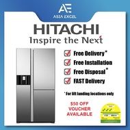 HITACHI R-M700VAG9MSX 569L MIRROR SIDE BY SIDE REFRIGERATOR WITH ICE AND WATER DISPENSER