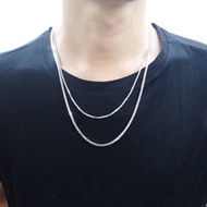 【比法一生】純銀項鍊-威尼斯鍊(方格鍊) 925純銀手作銀飾