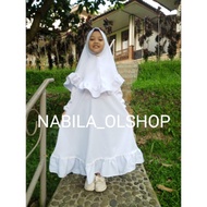 PJS12 - Baju Muslim Anak Gamis Anak Perempuan Gamis Putih Anak Perempu