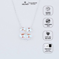 HELINO women's silver necklace with four-leaf clover and lucky color-changing Moonstone C68