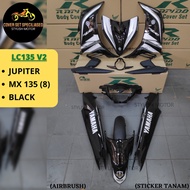 LC135 V2 4S JUPITER MX-135 (8) BLACK RAPIDO COVER SET (STICKER TANAM/AIRBRUSH)