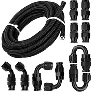 Haofa an6 an8 10an 16an -16an 20an -an20 stainless steel braided ptfe black fuel line hose