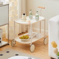 Trolley Cart Organizer Sofa Side Table with Wheels Movable Modern Coffee Table Kitchen Storage Rack