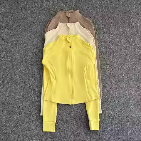 Women's high-end sports jacket for running, fitness, exercise, with stand-up collar, fashionable lon
