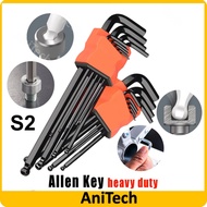 S2 9PC 9Pcs Durable Ball Point Allen Key Hex Allen Key ( EXTRA LONG ) A-KEY SET Driver CRV S2 L-Shap