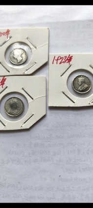 （ 1900年維多利亞女皇）（1903年愛德華七世）及（1932年喬治五世）香港 5仙銀幣共3個
