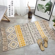 Carpet Bohemian Tassel Simple Cotton Linen Retro Ethnic Style Floor Mat Living Room Entrance Machine
