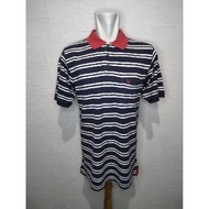 Eddie Bauer navy striped polo shirt