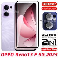 OPPO Reno13 F 5G 2025 2in1 Screen Protector Full Cover Tempered Glass Film 2 in 1 Screen Protector F