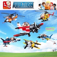 Sluban - Aviation Series M38-B0667 Helicopter Aircraft Building Blocks Toys for Boys