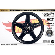 HOTWHEELS Sport Rim HW-01 | 16 inch 7.0JJ 4x100 ET 40｜ RACING BLACK | MYVI , BEZZA , ALZA , CITY , J
