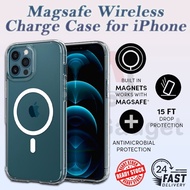 (Ready Stock) Clear Shock-proof Magsafe Wireless Charging Case for 15 Pro Max/15 Pro/15 Plus/15/14 Pro Max/14 Plus/13 Pro Max/12 Pro Max/ 11 Pro Max/ 11 Pro/ XS Max/ XR/ XS