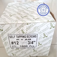 PAB TAPPING SCREW 12X3/4" LION TAPPING SCREW PH (+) 12X3/4" WHITE SCREW ROUND HEAD 2CM