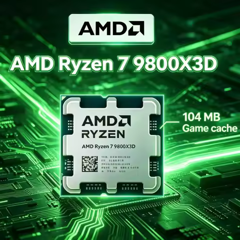 New AMD 9800X3D 8 Cores 16 Threads 4.7G To 5.2G 96MB 3D V Cache AM5 4nm DDR5 120W No Fan Performance