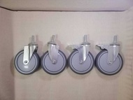 ล้อ ล้อรถเข็น ล้อยาง TPR มีแกน เงียบ ลื่น 4 นิ้ว 5 นิ้ว ล้อมีแกน รับนน.110 kg. ล้อรถเข็นเบเกอรี่ ล้อ