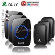 Cacazi  HYFA58 (No need battery) Wireless doorbell EU/US/UK plug waterproof IP44 doorbell 60 rington