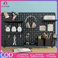 GANTUNGAN Wall Pegboard With Multifunction Hanger Pegboard Wall Shelf Board Pegboard Set Kitchen Org