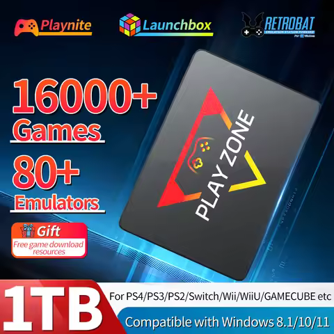 PlayZone 1TB Emulator Consoles Portable Retro Game SSD For PS5/PS4/PS3/Xbox/Switch/WII/WIIU Handheld