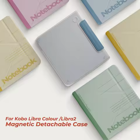 Twosheep 2 in 1 Magnetic Detachable Case for Kobo Libra Colour Kobo Libra2 7 Inch Transparent Back S