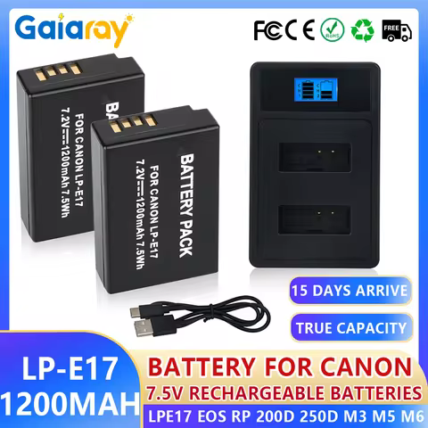 1-4Pcs LP-E17 Camera Battery+LED Dual USB Charger for Canon LPE17 EOS R8 RP R50 200D 250D M3 M5 M6 7