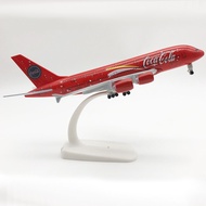 Coca Cola Livery Airbus A380 20cm High Quality Die Cast Model On Stand