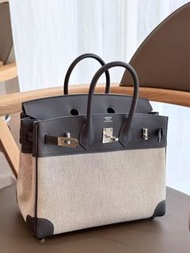 🐴🆕 Hermes Birkin 25 Toile 石板灰85 銀扣 帆布拼皮 Stamp K