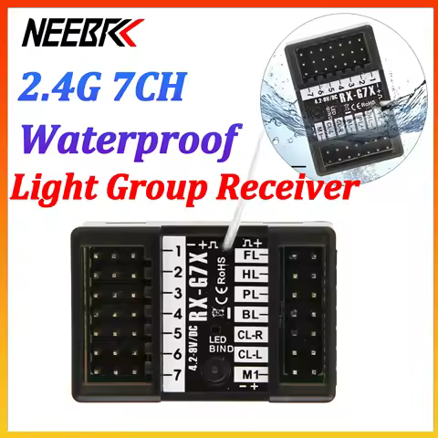 NEEBRC 2.4G 7CH Waterproof Receiver 3 in 1 Light Group Radio System for NB-7D Transmitter Remote Con