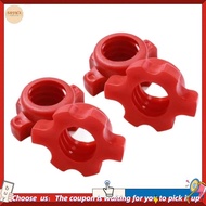 【W3SG】Dumbbell Lock Nuts-Set of 4 25mm-PVC High-Quality, Red Color for Standard Weights, Ideal Perfe