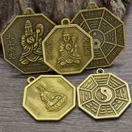 3 Antique Eight-Mirror Small Alloy Taishang Laojun Pendant Diameter 2.5cm Double-Sided Eight Guanyin