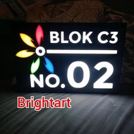 New LED light house number Series-1 Size 30x20, LED house number.- WHITE