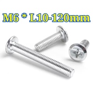 Nickel Plated Phillips Countersunk Head Machine Screw Cross Flat Head Screw M6 * L10-120mm【QIAOZHI G