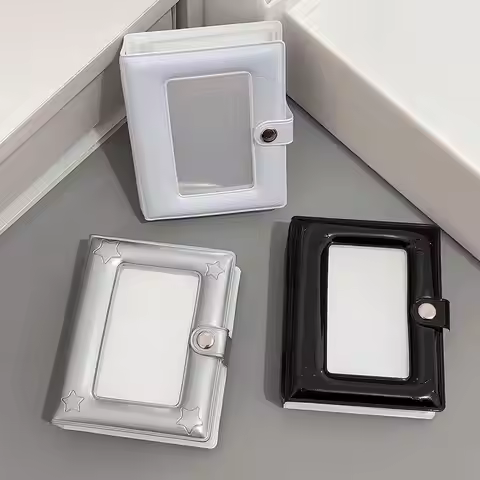 Photocard Holder Book, 3 Inch Mini Photo Card Binder for Star Chasing Photo Collection Mirror Finish