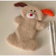 [Boom Boom Shop ]~Japanese ins Cute Girl Lamb Fleece Coffee Puppy Pencil Case Plush Stationery Stora