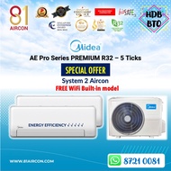 【MIDEA R32 5 Ticks】𝗙𝗥𝗘𝗘 𝗪𝗜𝗙𝗜 𝗠𝗢𝗗𝗘𝗟 ( 81Aircon ) System 2 Aircon