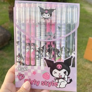 (12pcs) Pulpen Gel / Pena Set Sanrio Kuromi 0.5mm Alat Tulis Anak Sekolah ULI010