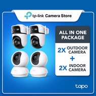 【Tapo CCTV Bundle】4 Kamera (2 Dalaman C230 + 2 Luaran C545D) Keselamatan Rumah Pintar dengan Pengesa