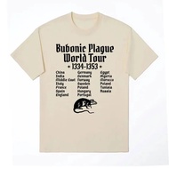 Bubonic Plague World Tour Print T-shirt for Women Funny Meme Gothic T Shirt Vintage Casual Oversized