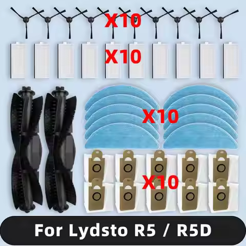 Compatible For ( Lydsto R5 / R5D ) Spare Parts Main Side Brush Hepa Filter Mop Cloth Dust Bag Access