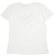 二手EDIFICE標誌印花T卹，M碼，白色，短袖，法國製造。 [巴黎自行車商店]