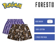 Forest Seluar Dalam Budak | Forest Pokémon Kids Cotton Boxer Short Underwear Assorted Colours (2pcs)