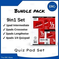 ERC 9in1 FOX Quiz Pad Set - Writing Notepad Paper For Elementary Junior Senior High School Supplies.