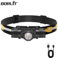 BORUiT D10 Yellow Headlamp Waterproof Type-C Rechargeable Camping Fishing Lantern (no battery)