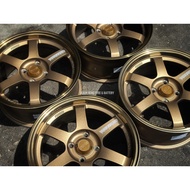 Second Hand Car Sport Rim RAYS WHEELS TE37 15x7J 4x100 ET35 SATIN BRONZE WITH MILLING
