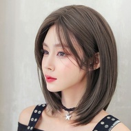 Wig Women's Mid-long Hair Natural Mid-cut Face Short Straight Hair Full Head Cover Cyber Celebrous C
