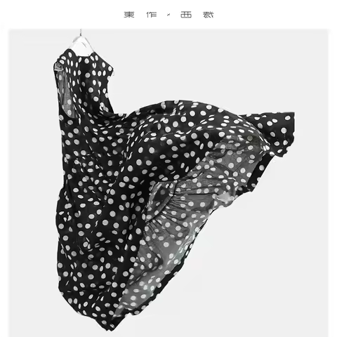 100% Linen Sleeveless Polka Dot Dress, Loose-Fitting and Slimming Long Dress