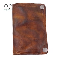 Handmade Wrinkle Wallet,Cow Leather Mens Wallets,Retro Leather Money Clips,Crazy Horse Card Holder,Light Brown