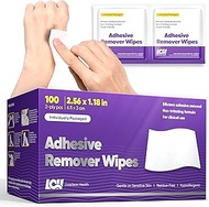 LCH 100 CT Adhesive Remover Wipes - 2 Ply 2.56x1.18in (6.5x3cm) for Sensitive Skin, Sting Free, Medi